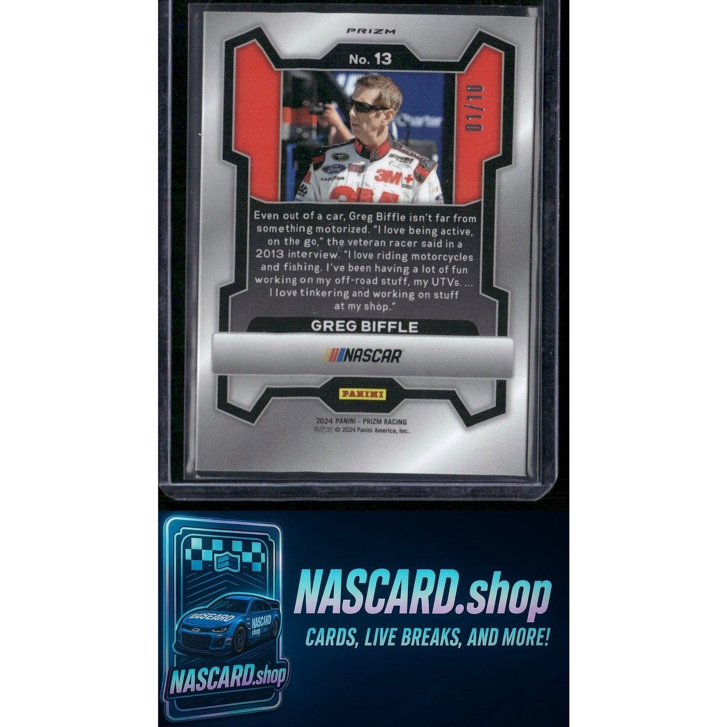 2024 Panini Prizm #13 Greg Biffle Gold #01/10