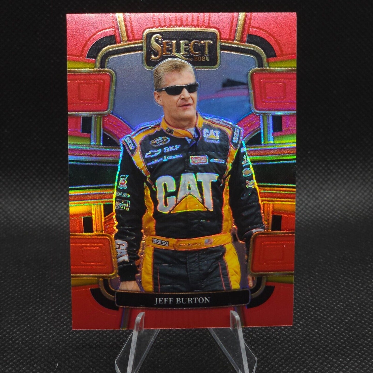 2024 Panini Select Racing Grandstand Red Prizm #67 Jeff Burton 142/149