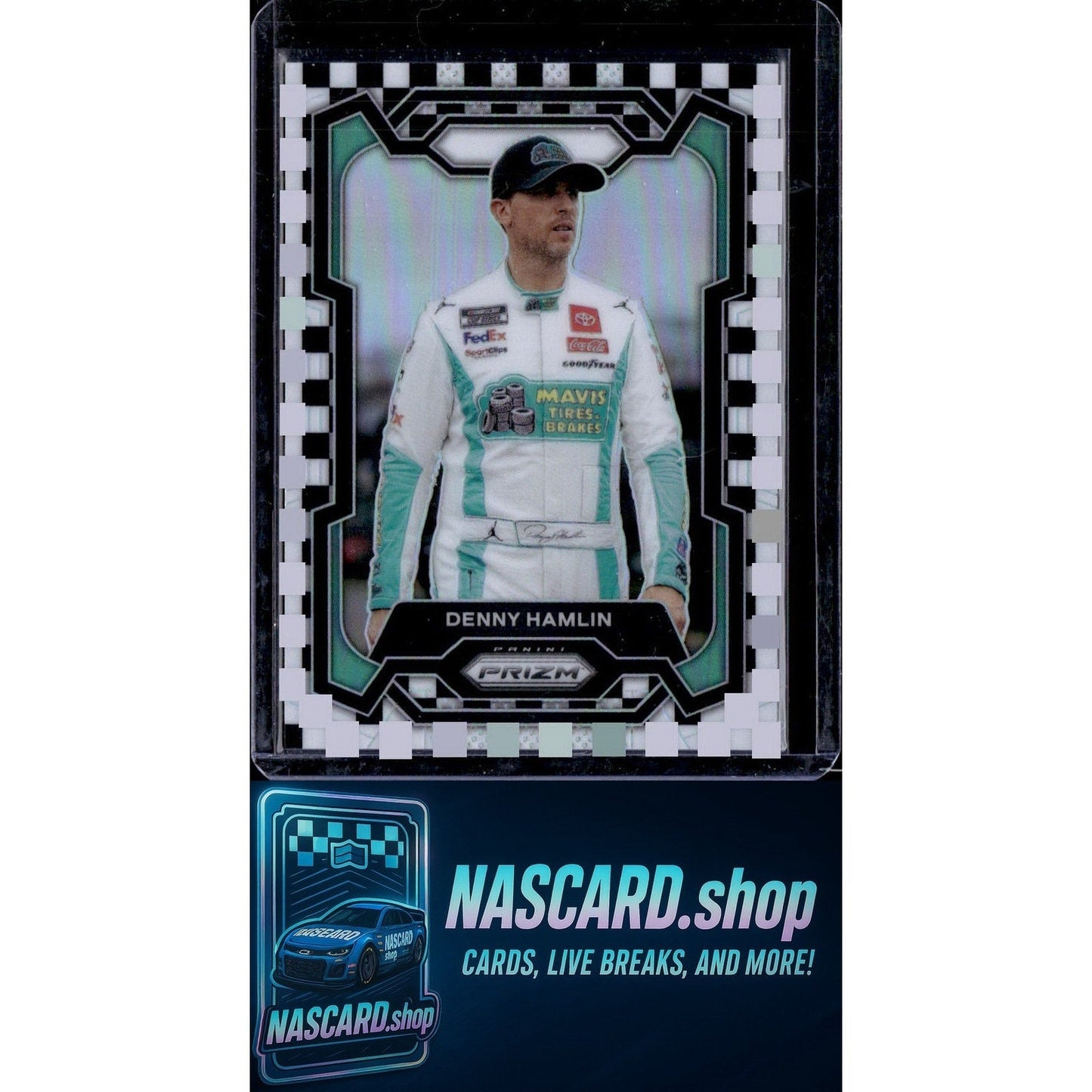 2024 Panini Prizm #98 Denny Hamlin Checkered Flag #/75