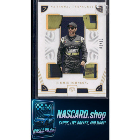 2023 Panini National Treasures Jimmie Johnson Quad Race Used Tires Prime #01/10
