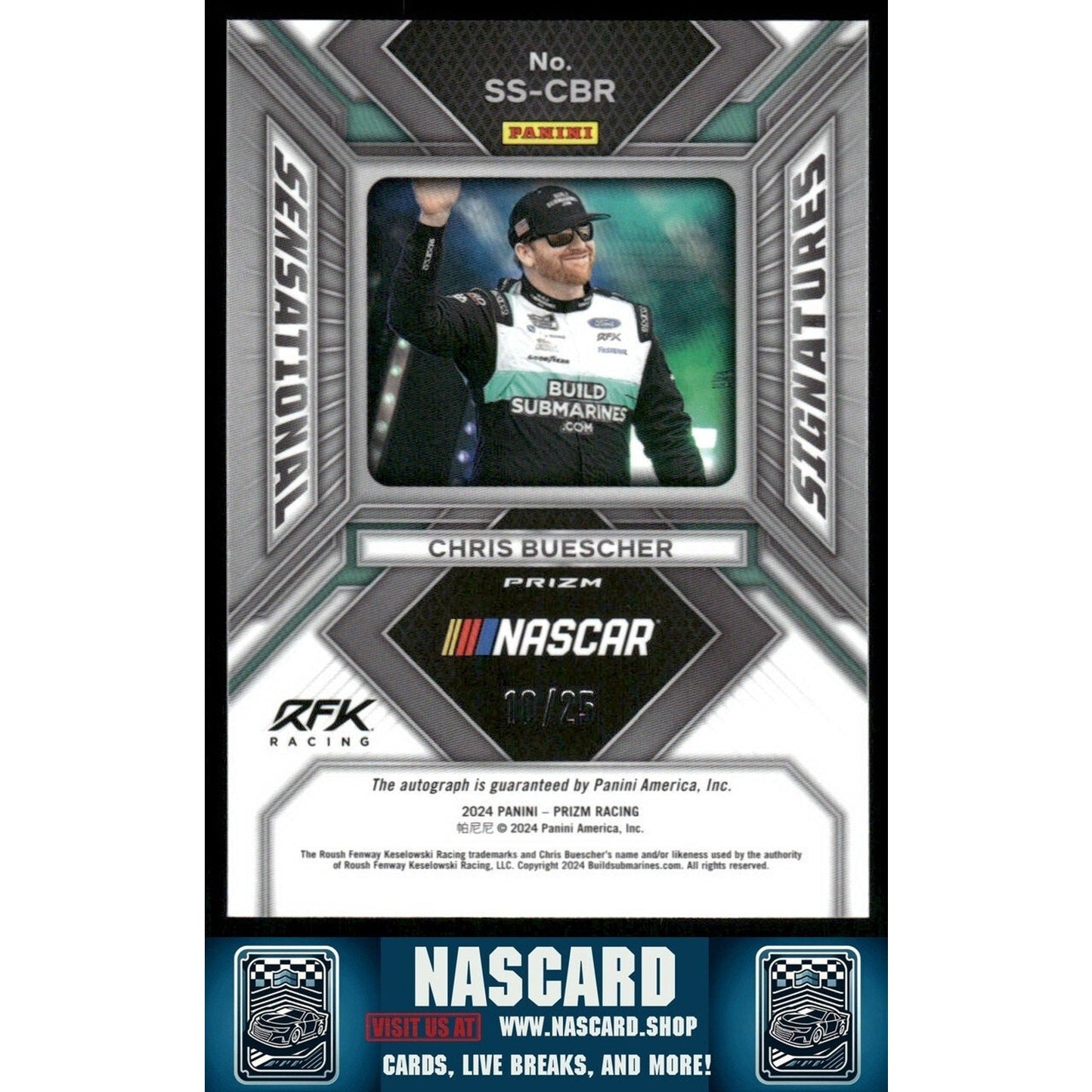 2024 Panini Prizm Sensational Signatures Mojo Prizm Chris Buescher /25