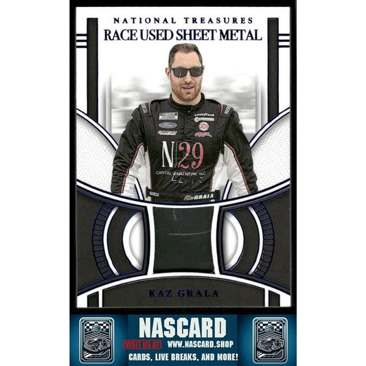 2024 National Treasures Race Used Sheet Metal Blue Kaz Grala /75