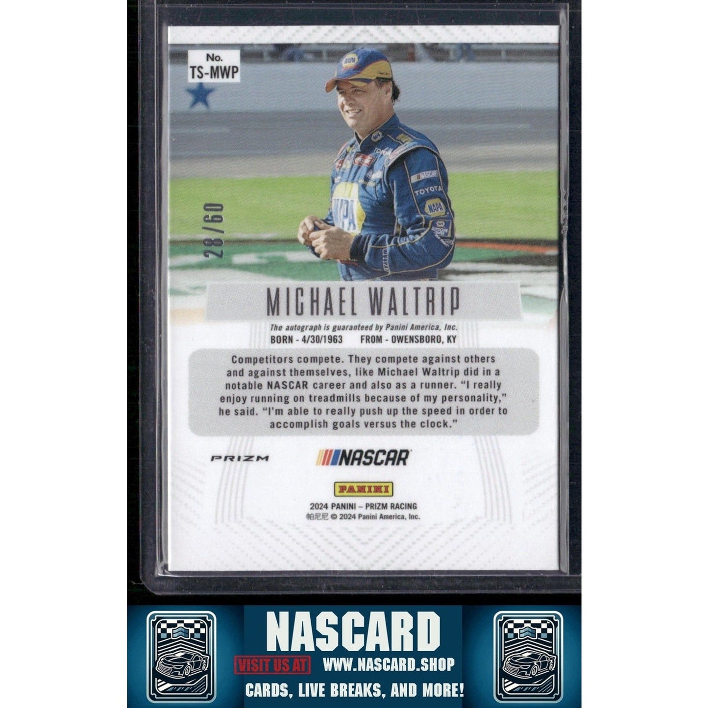 2024 Panini Prizm #TS-MWP Michael Waltrip Throwback Signatures Red