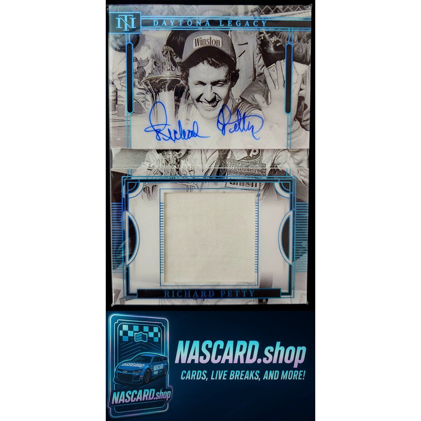 2023 National Treasures Richard Petty Daytona Legacy Booklet Platinum Blue 1/1