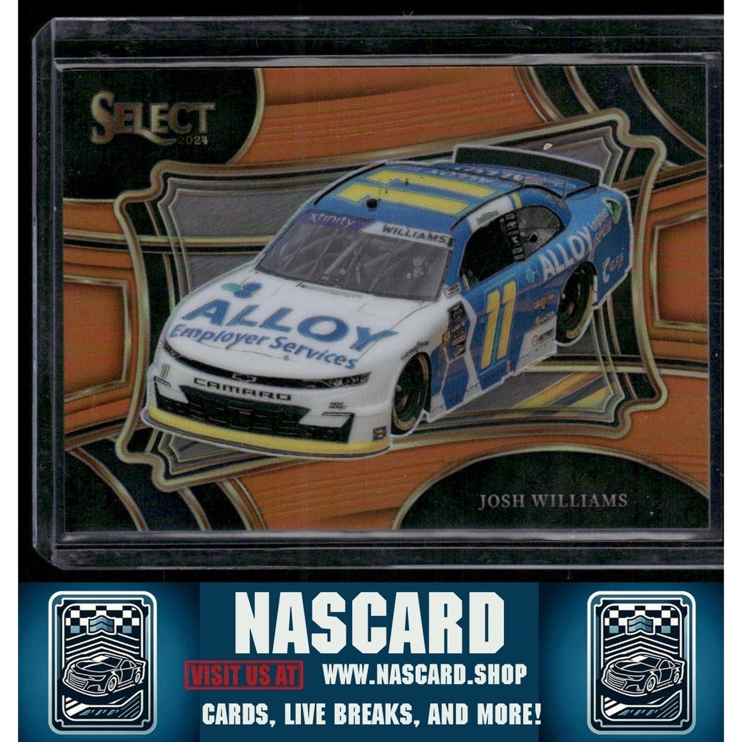 2024 Panini Select Pit Road #161 Josh Williams Orange Prizms #/49