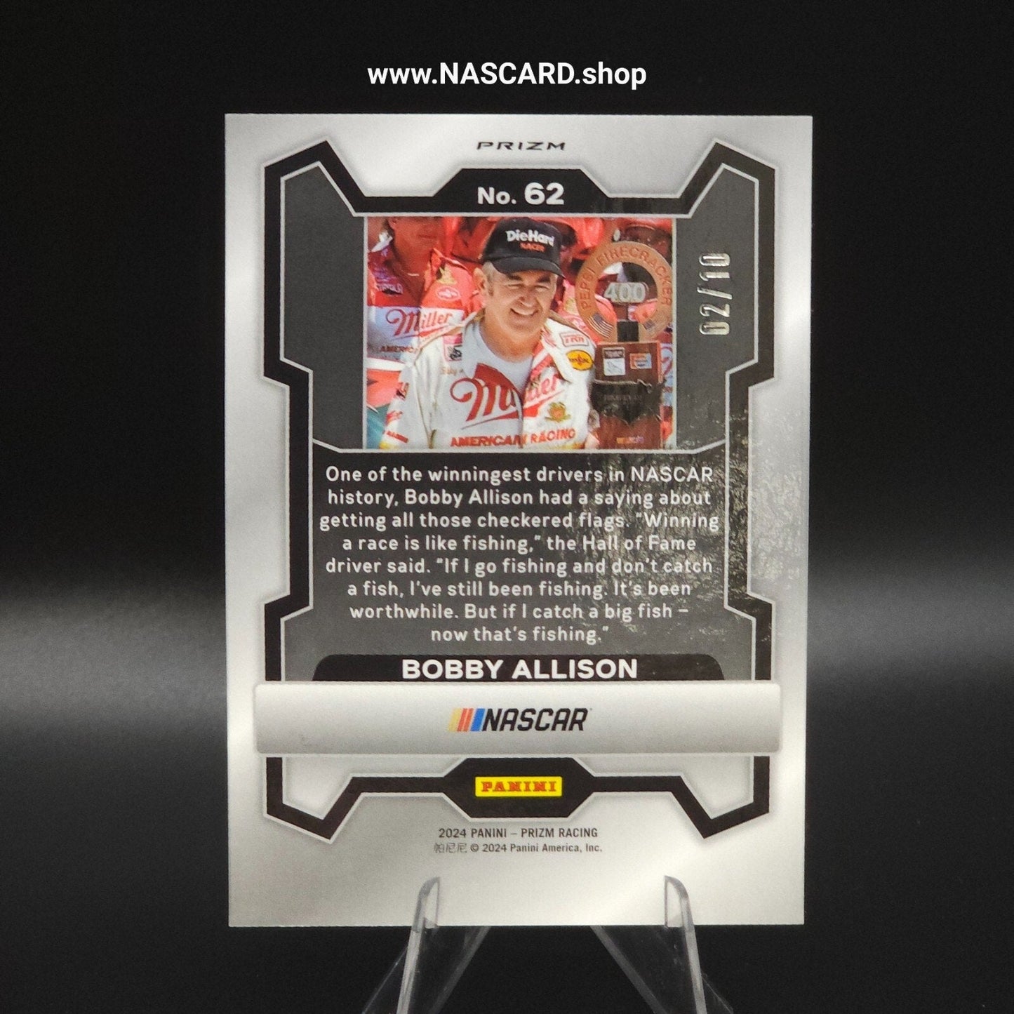 2024 Panini Prizm Racing Blue Shimmer #62 Bobby Allison /10