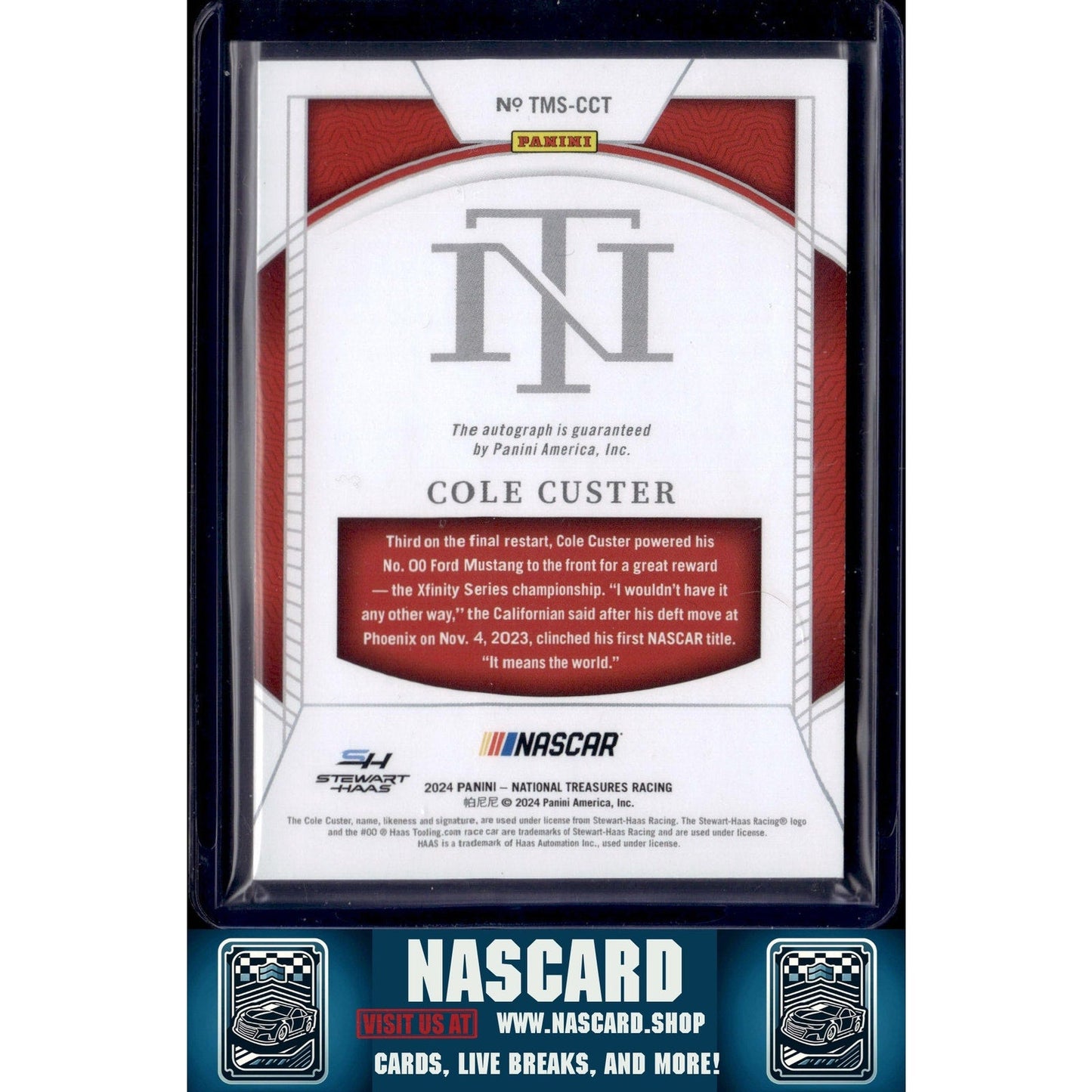 2024 Panini National Treasures Cole Custer Treasured Moments Holo Silver #/25