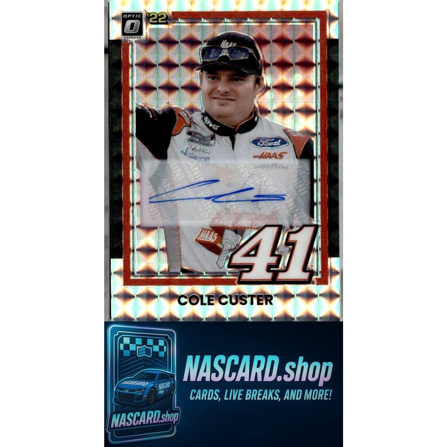 2022 Donruss #94 Cole Custer Optic Signatures Black Finite #1/1