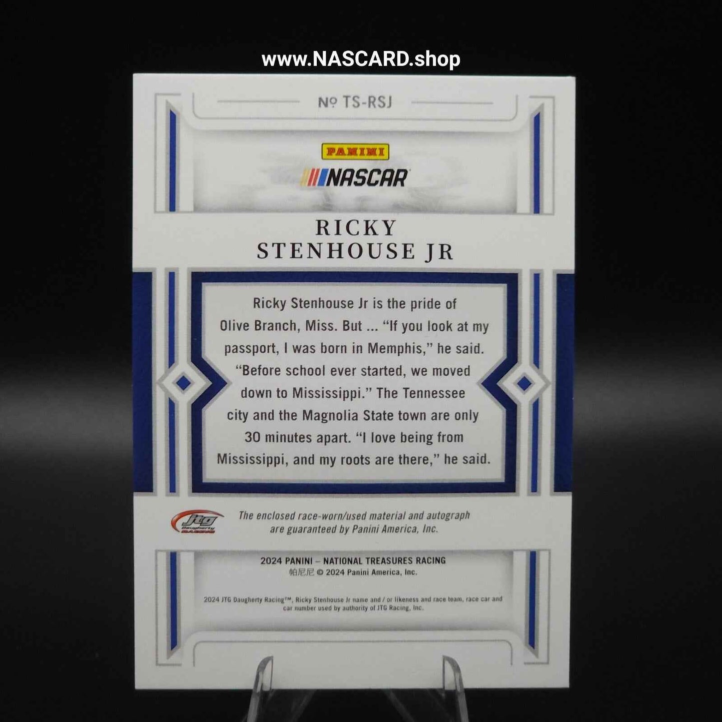 2024 National Treasures Treasured Swatches Holo Gold Ricky Stenhouse Jr. /10