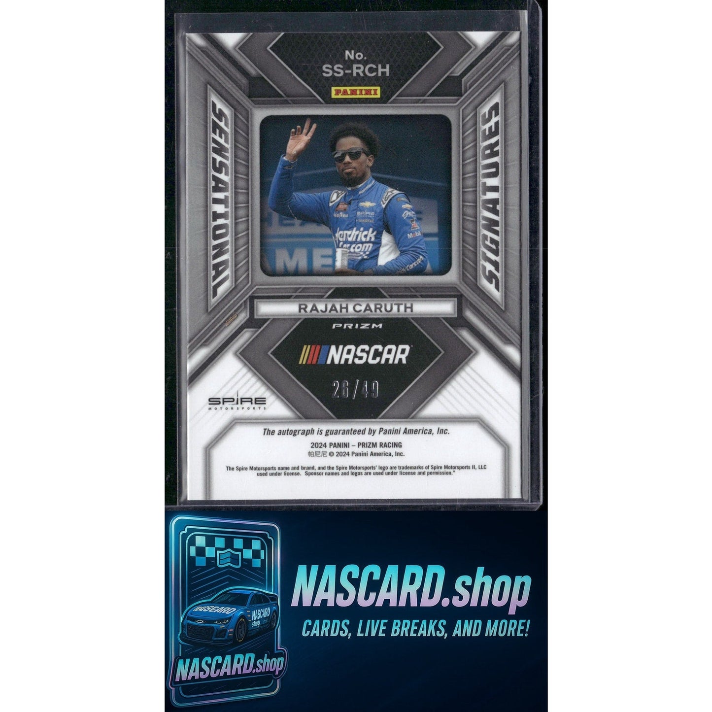 2024 Panini Prizm #SS-RCH Rajah Caruth Sensational Signatures Blue #/49