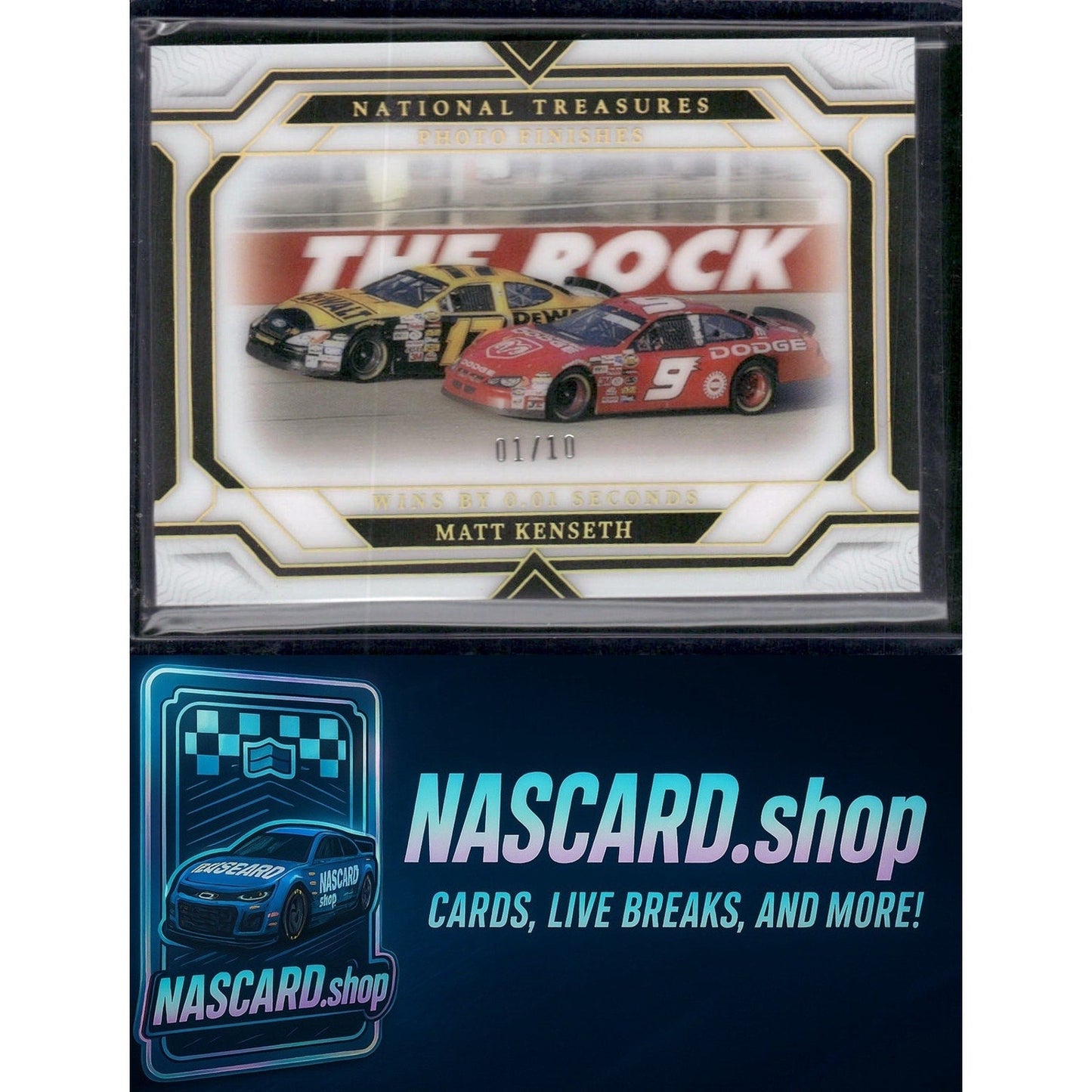 2024 Panini National Treasures Matt Kenseth Photo Finishes Gold Holo #01/10