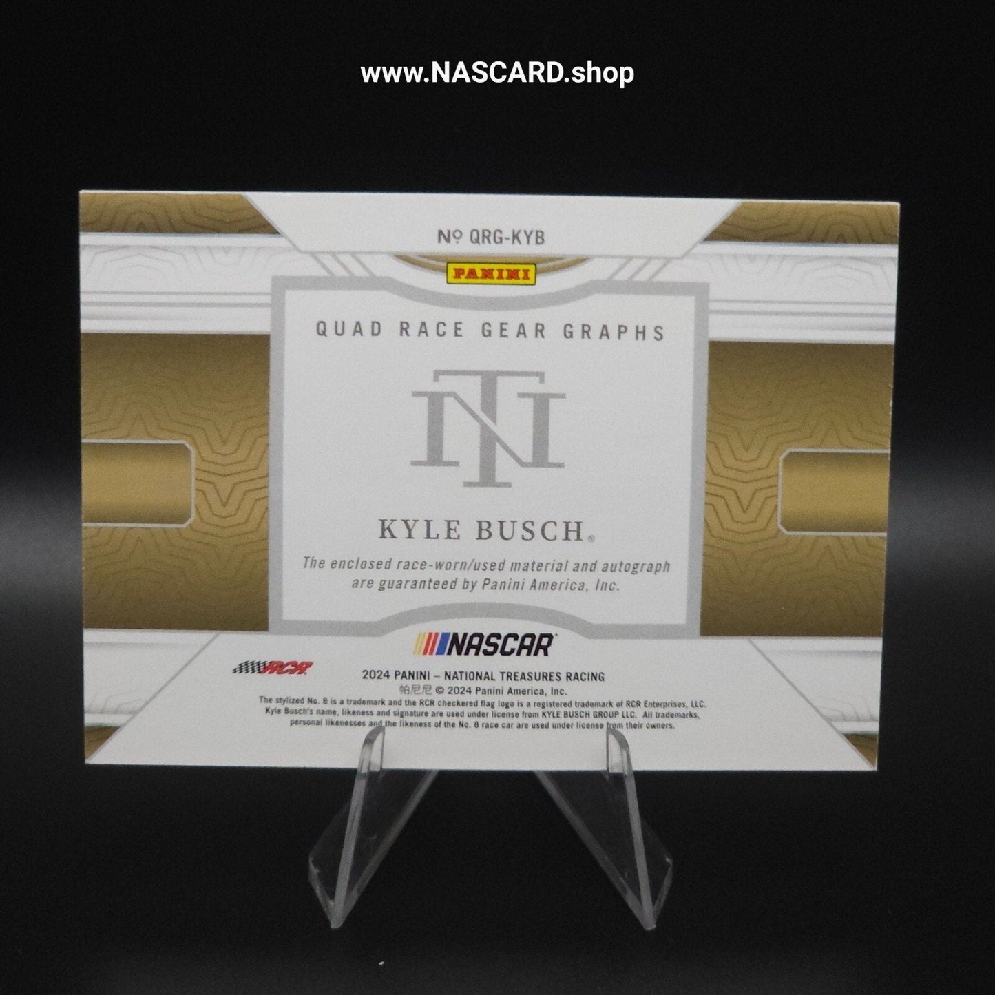 2024 Panini National Treasures Quad Race Gear Graphs Kyle Busch /49 (AU)