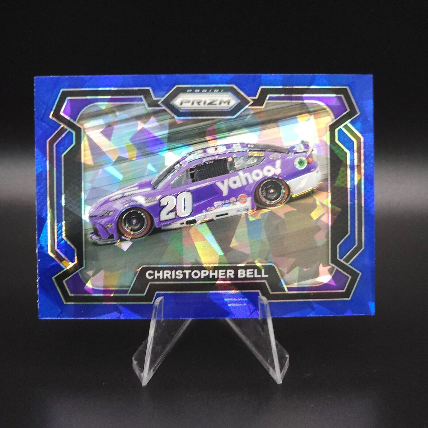 2024 Panini Prizm Racing Blue Cracked Ice Rides #97 Christopher Bell