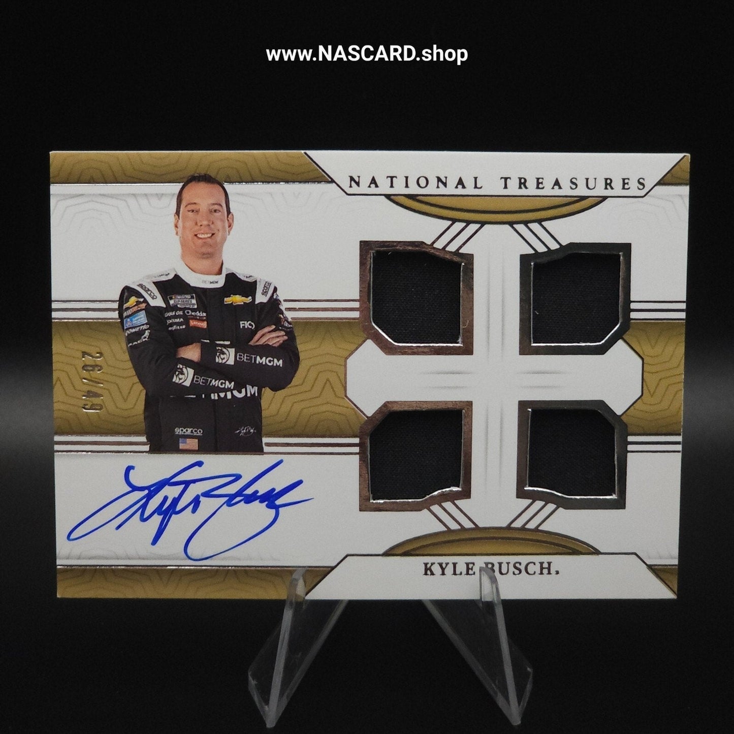 2024 Panini National Treasures Quad Race Gear Graphs Kyle Busch /49 (AU)