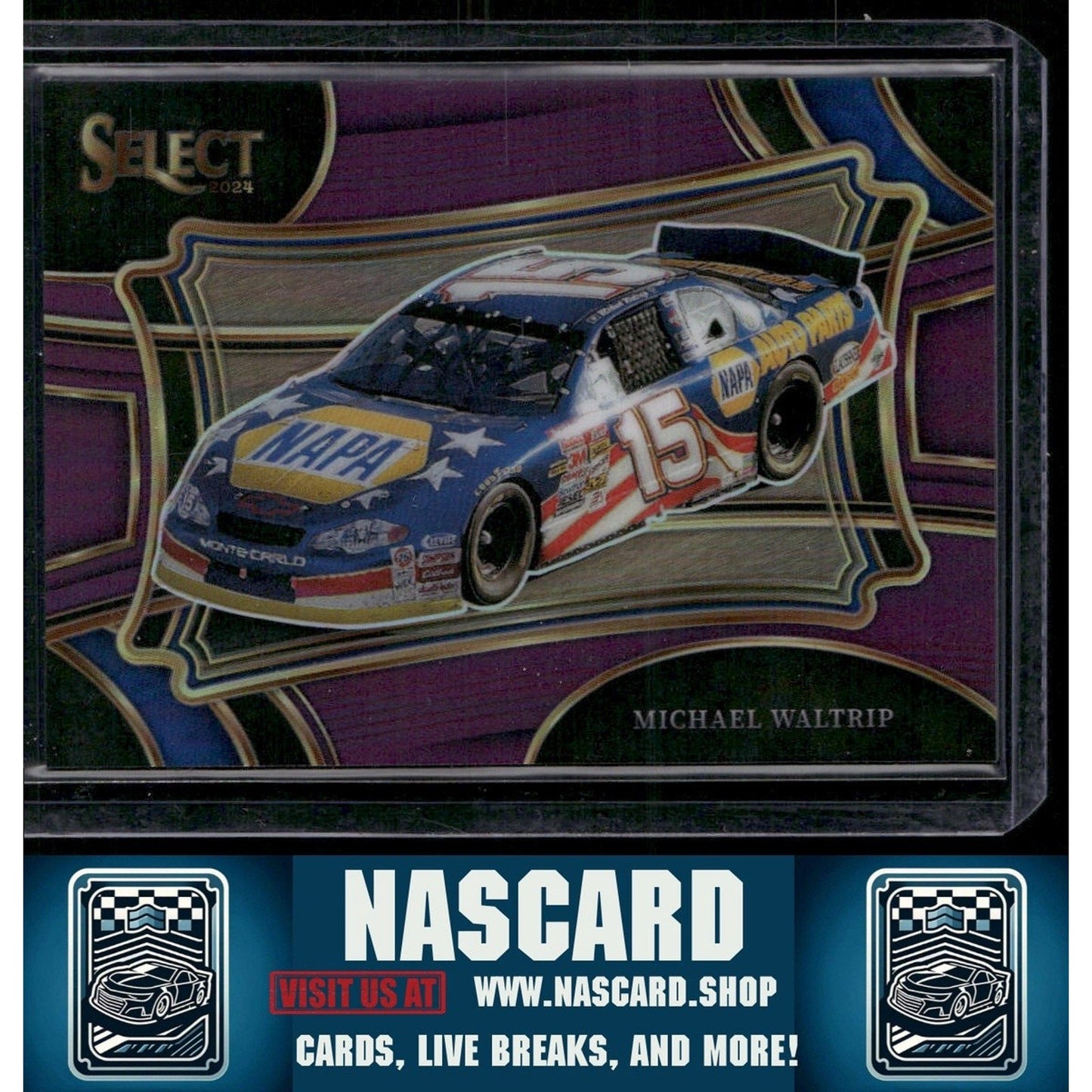 2024 Panini Select #171 Michael Waltrip Purple Prizms