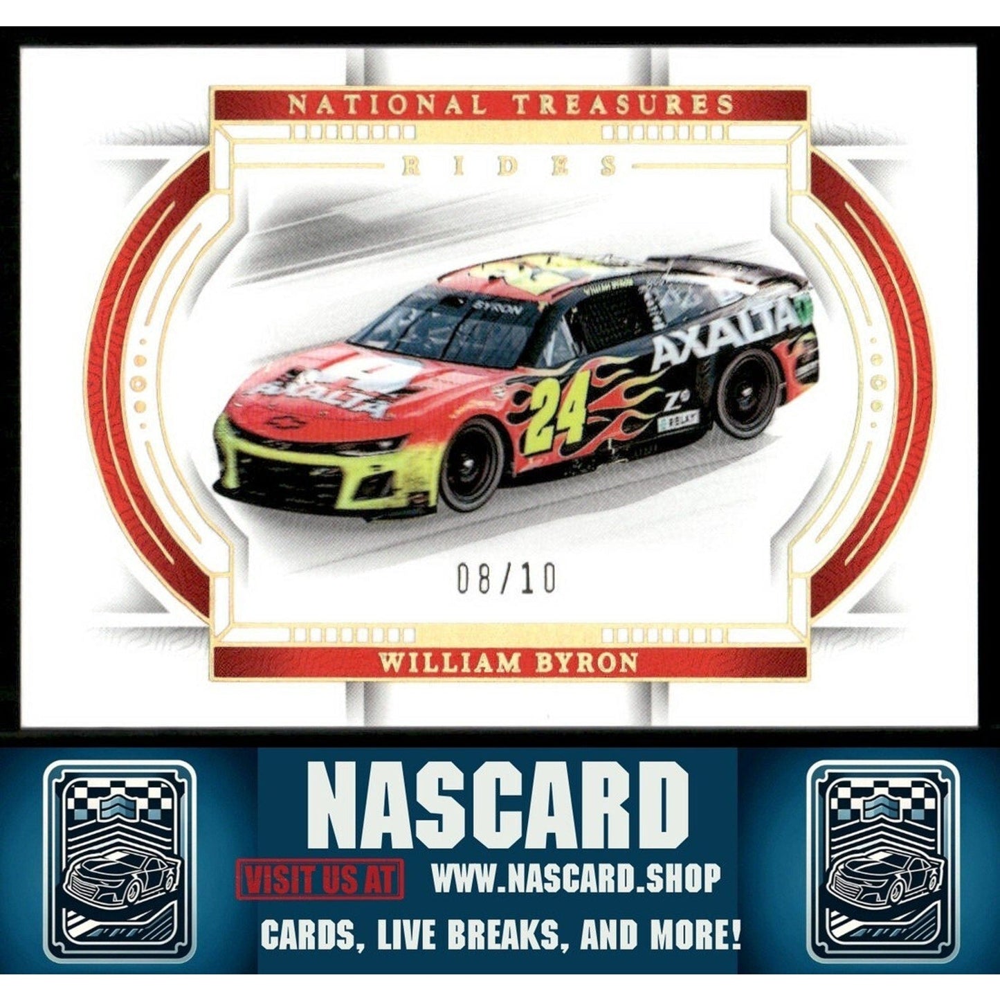 2024 Panini National Treasures Rides #69 Holo Gold William Byron /10