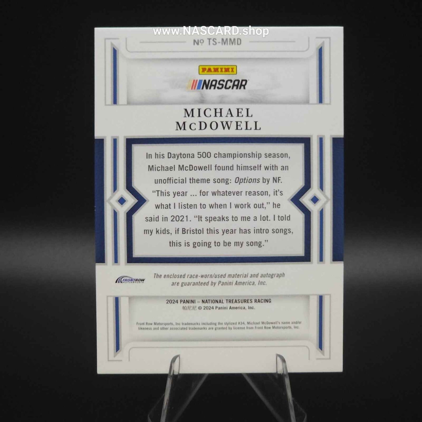 2024 Panini National Treasures Treasured Swatches Michael McDowell /99