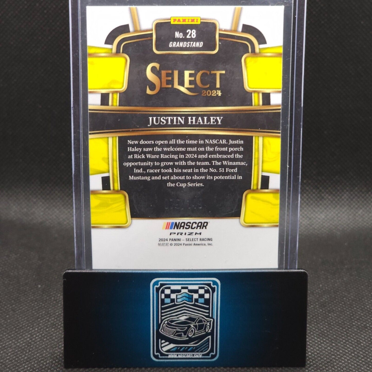 2024 Panini Select Racing Grandstand Red Prizm #28 Justin Haley 079/149