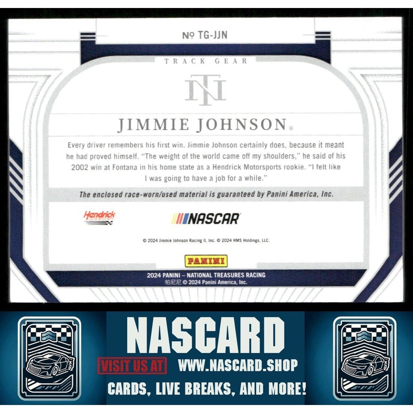 2024 National Treasures Track Gear Holo Silver Jimmie Johnson /25