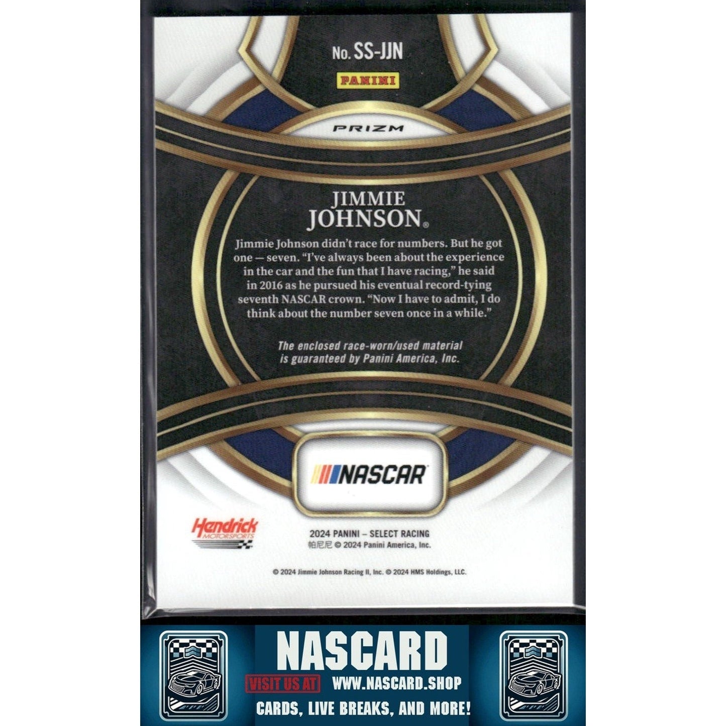 2024 Panini Select #SS-JJN Jimmie Johnson Selective Swatches Flash Prizms