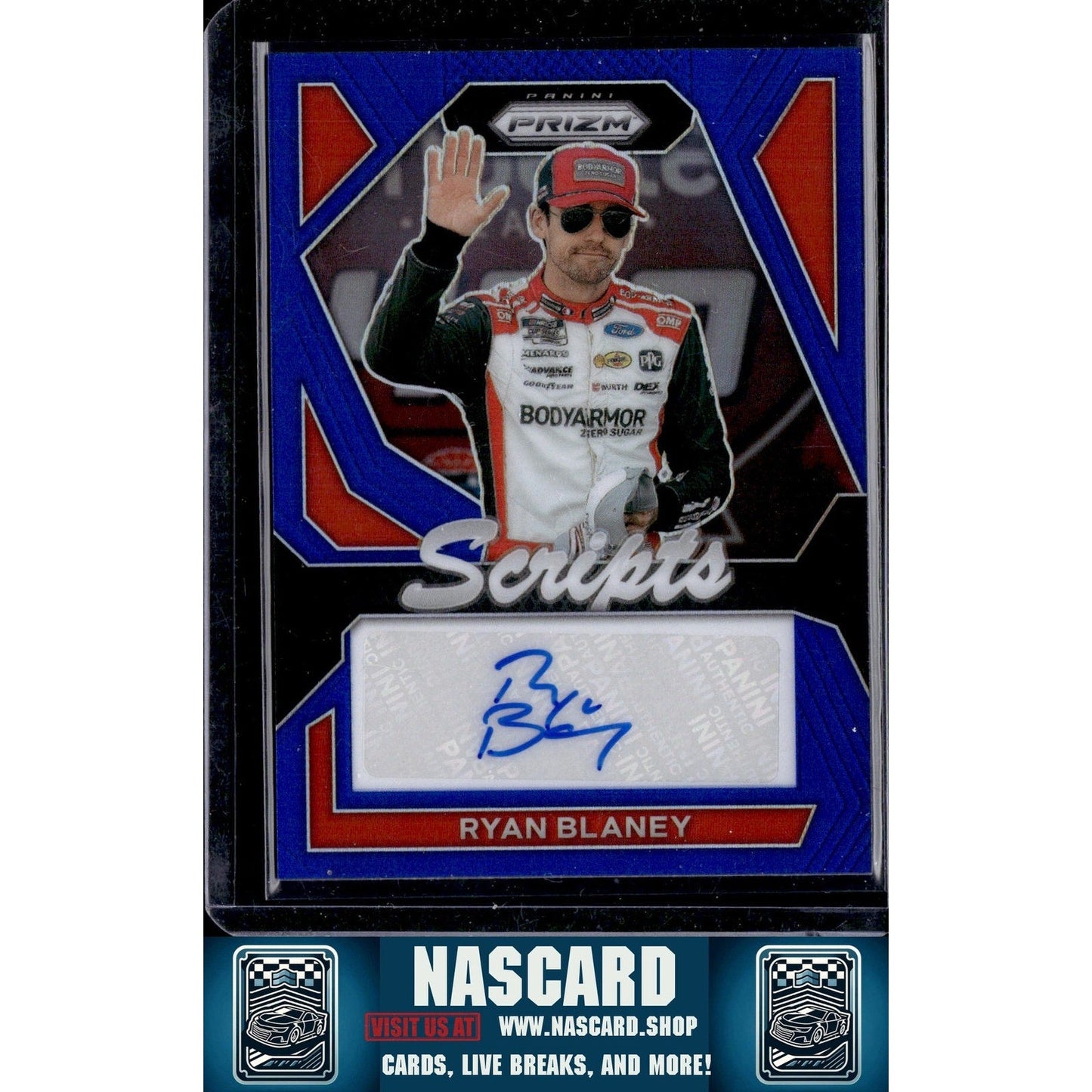 2024 Panini Prizm #S-RBY Ryan Blaney Scripts Blue #/49