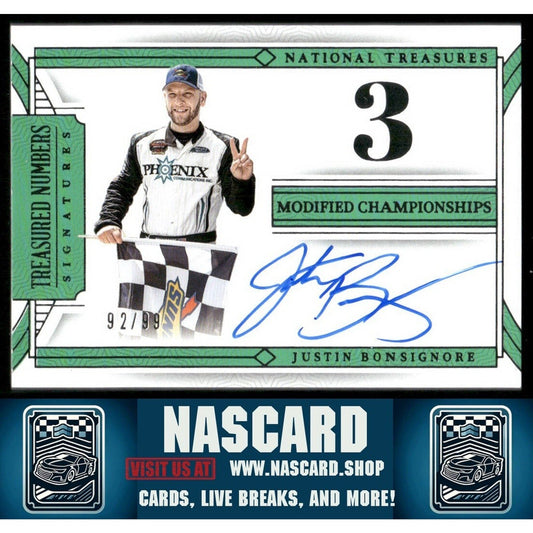 2024 National Treasures Treasured Number Signatures Justin Bonsignore /99