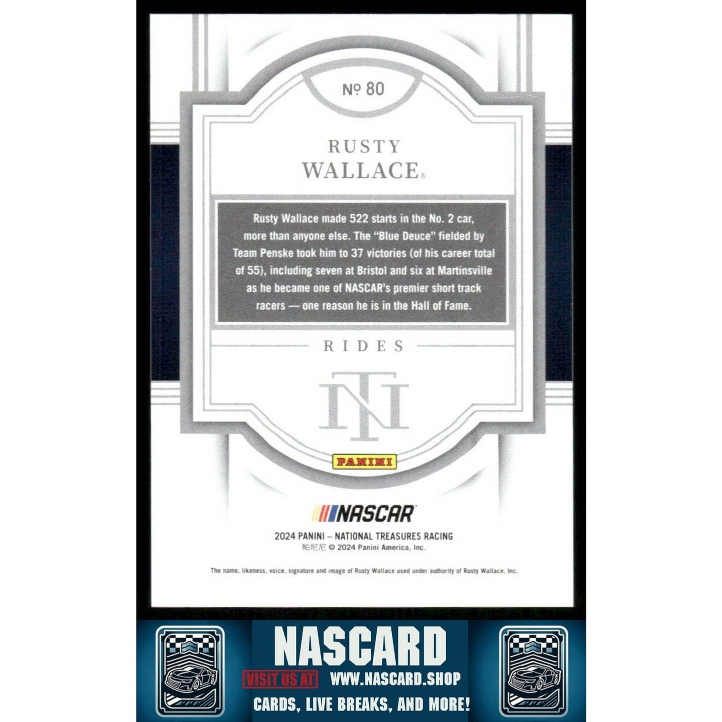 2024 Panini National Treasures #80 Rusty Wallace #/49