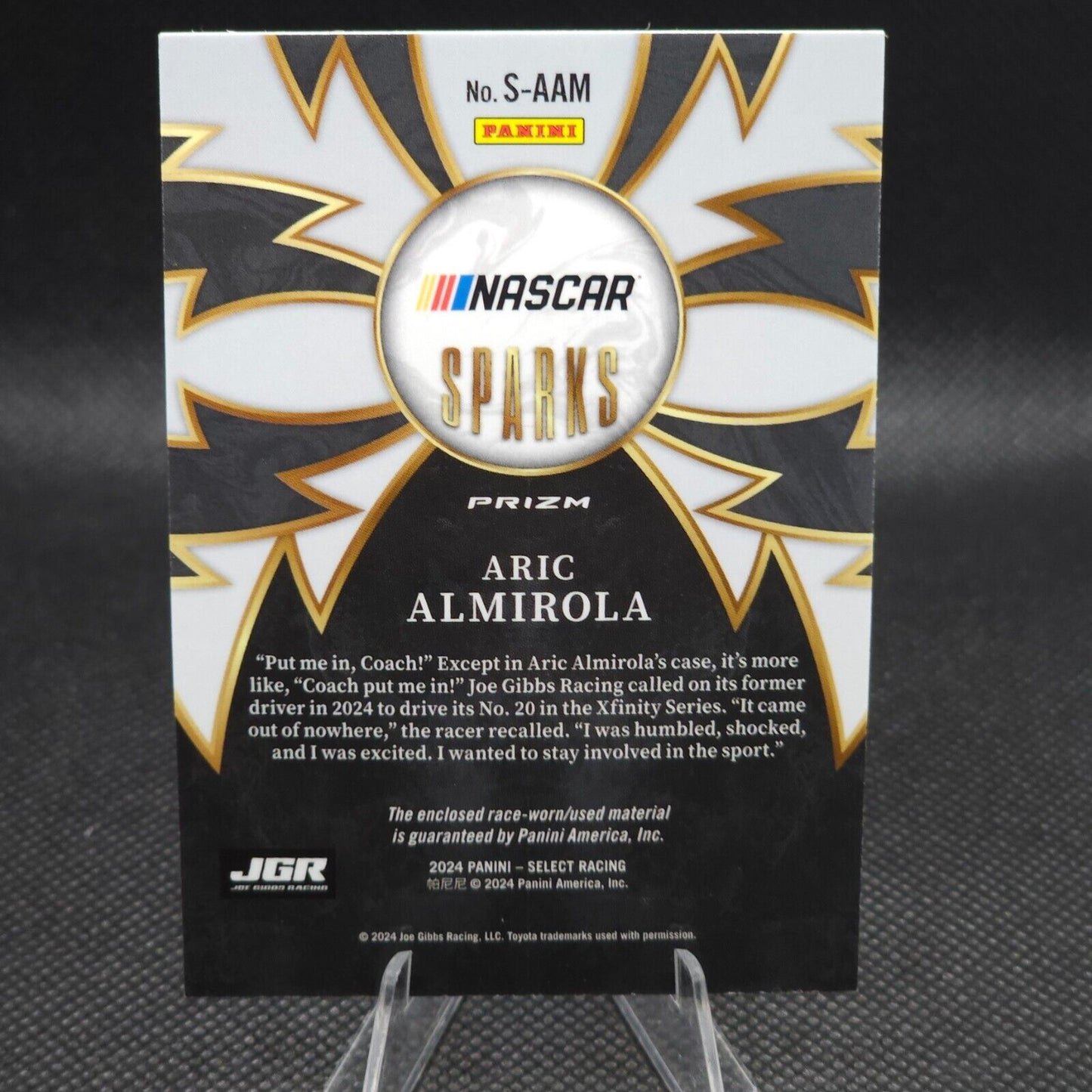 2024 Panini Select Racing Sparks Silver Prizm #S-AAM Aric Almirola