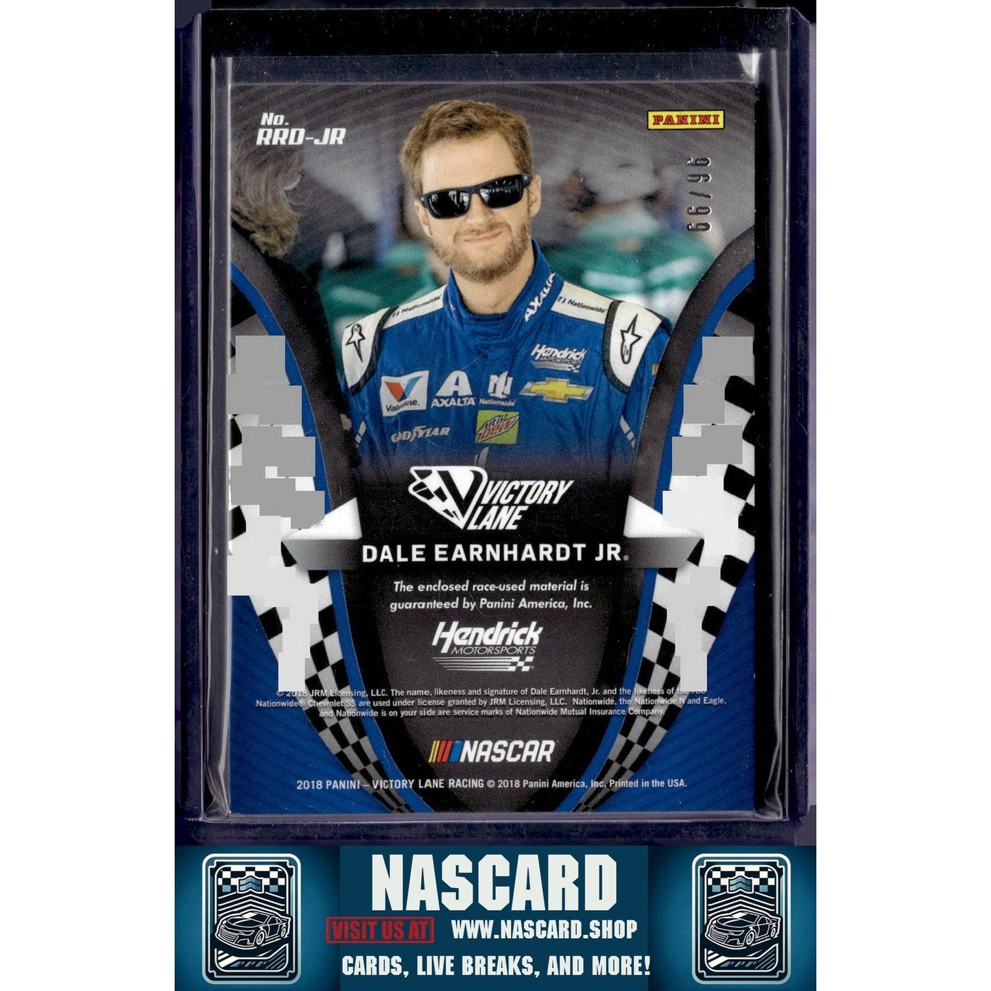 2018 Panini Victory Lane Dale Earnhardt Jr. Race Ready Dual Materials Green #/99
