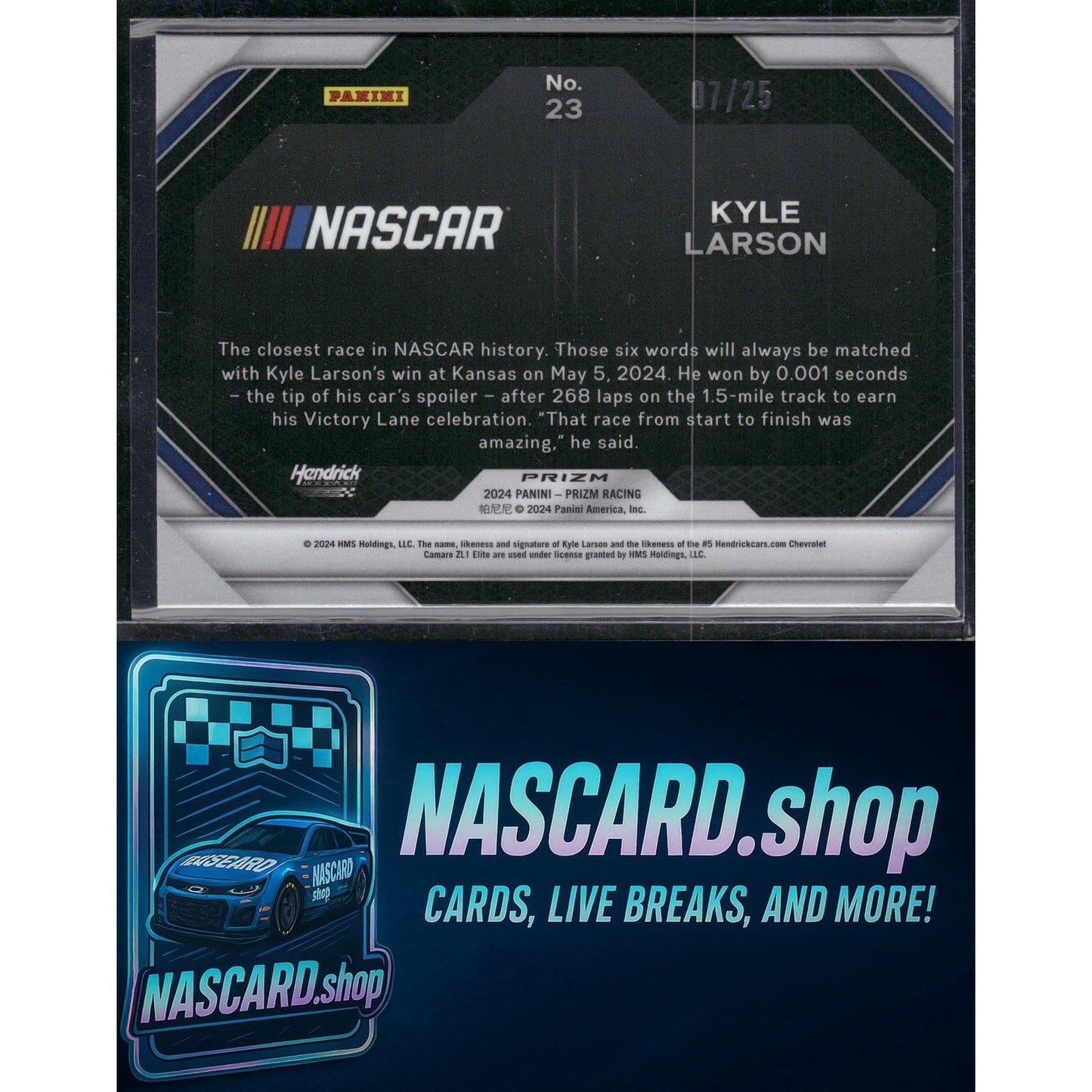 2024 Panini Prizm #23 Kyle Larson Victory Lane Mojo #/25