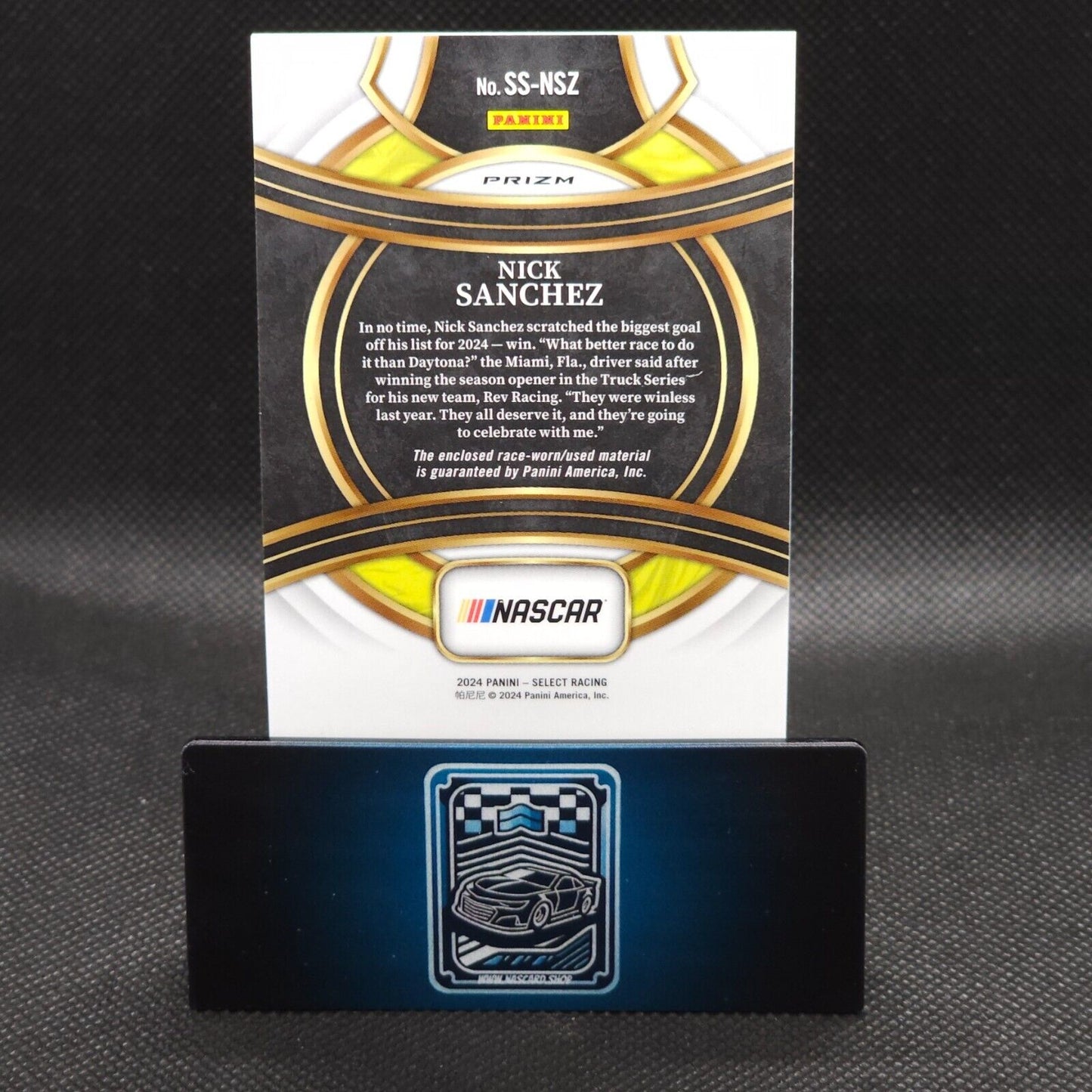 2024 Panini Select Racing Selective Swatches #SS-NSZ Nick Sanchez