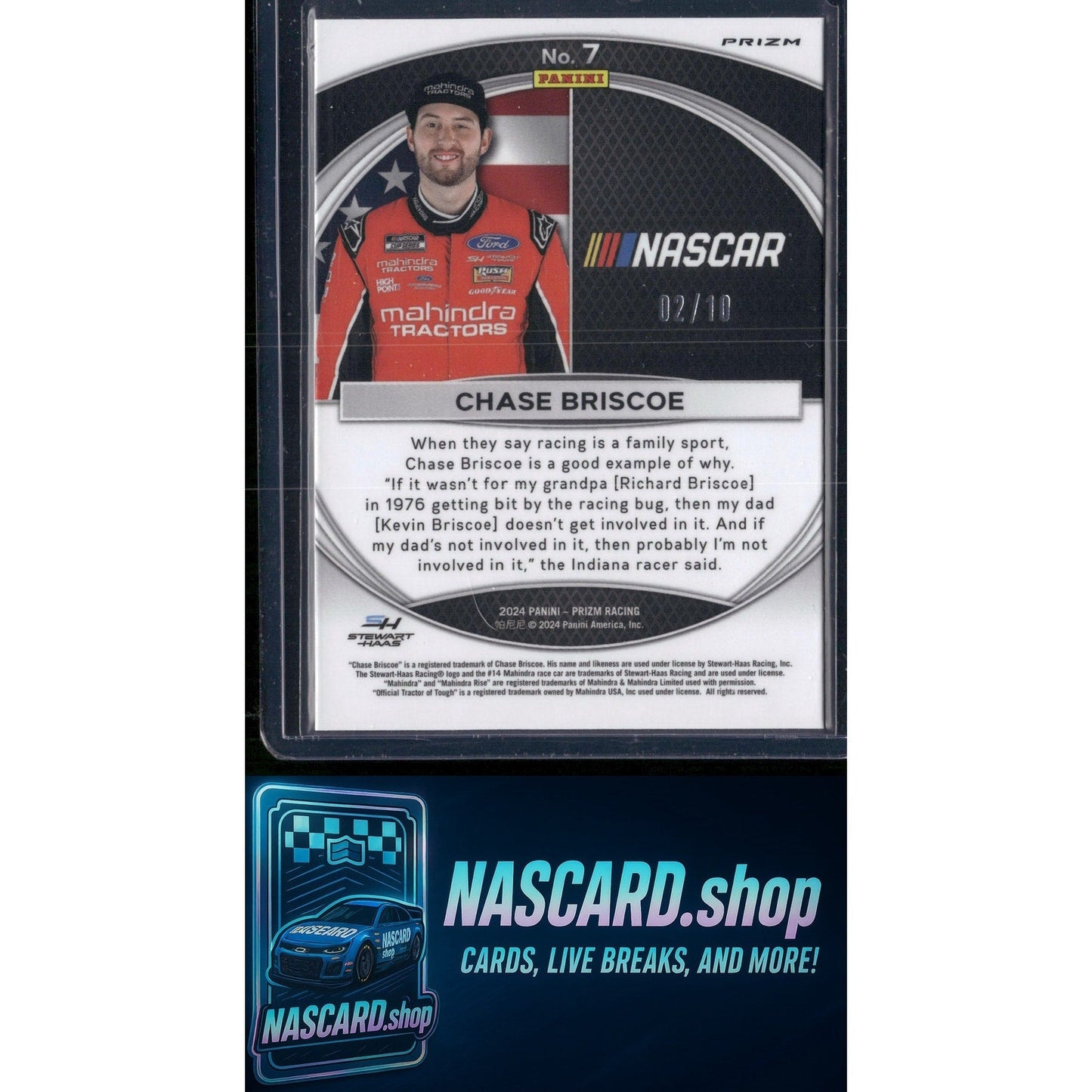 2024 Panini Prizm #7 Chase Briscoe National Pride Gold #/10