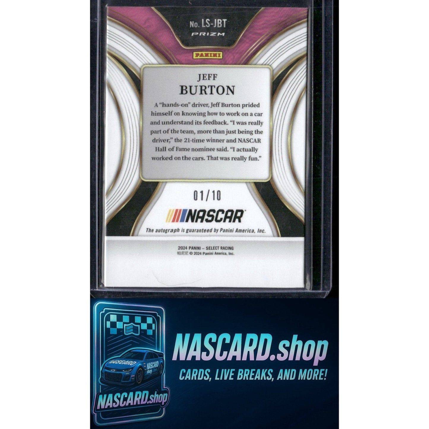 2024 Panini Select #LS-JBT Jeff Burton Legendary Signatures Gold Prizms #01/10