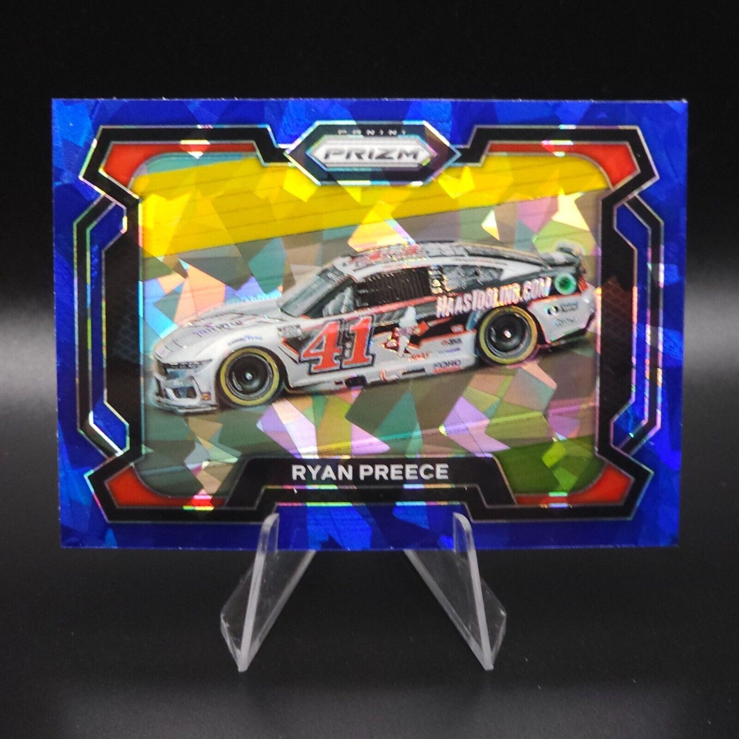 2024 Panini Prizm Racing Rides Blue Cracked Ice #40 Ryan Preece