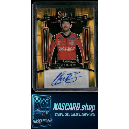 2024 Panini Select #S-CBE Chase Briscoe Signatures Gold Flash Prizms #/10