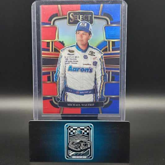 2024 Panini Select - Grandstand Red and Blue Prizm #71 Michael Waltrip /249