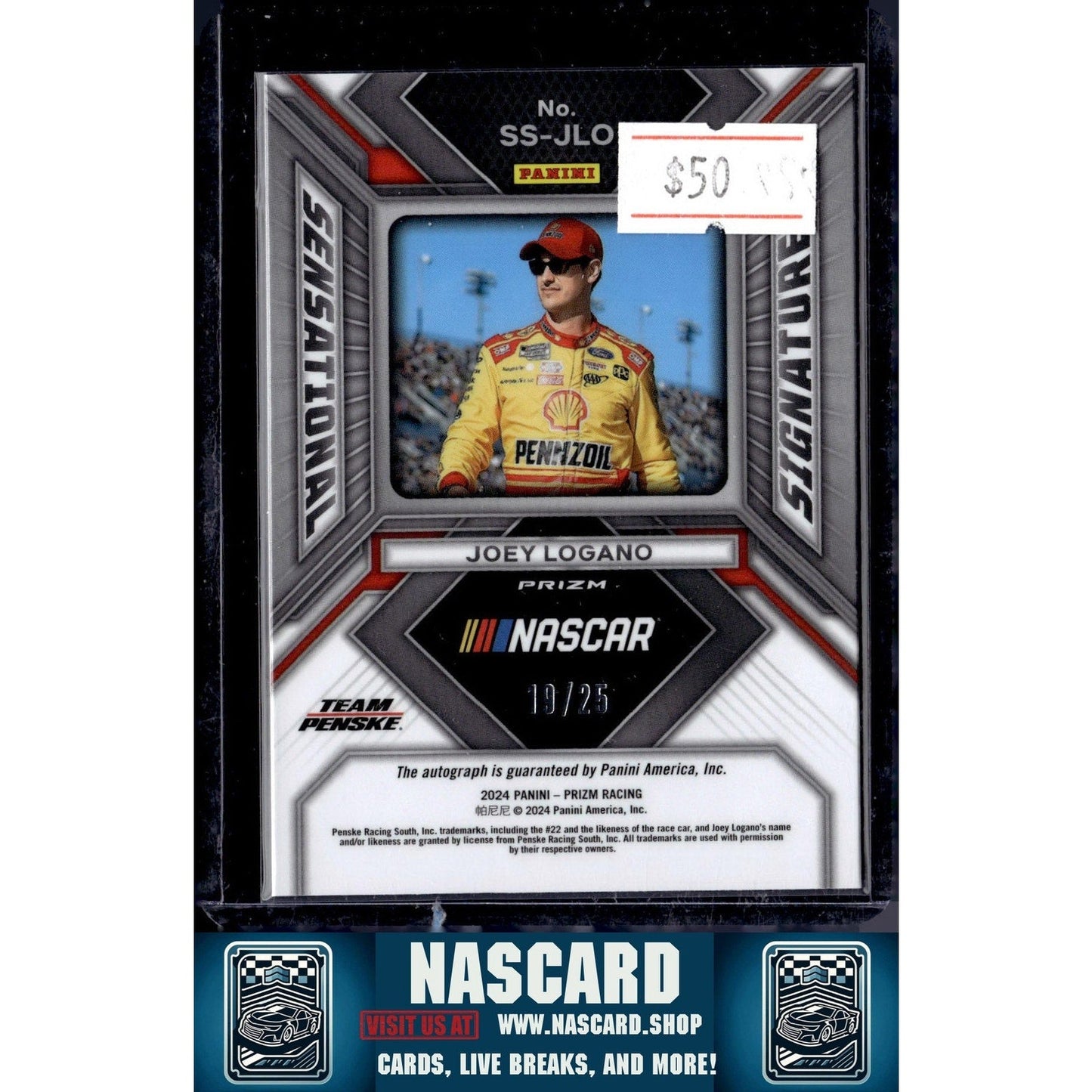 2024 Panini Prizm #SS-JLO Joey Logano Sensational Signatures Mojo #/25