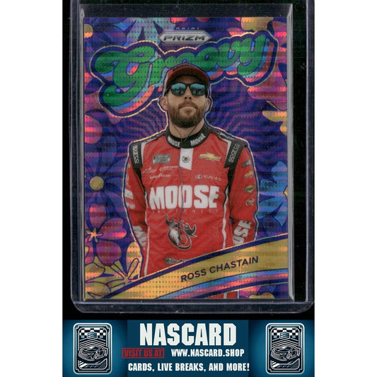 2024 Panini Prizm #18 Ross Chastain Groovy Green Pulsar