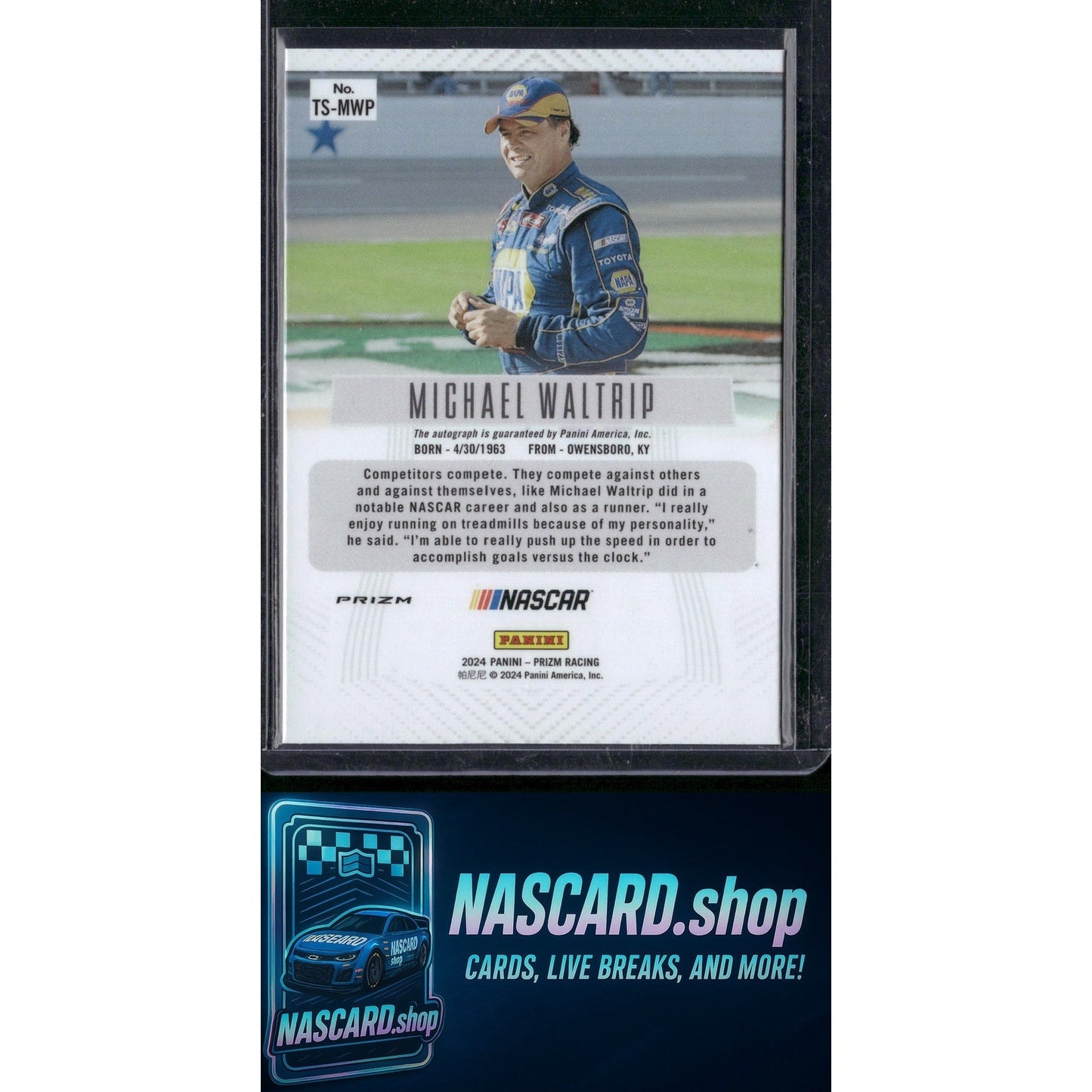 2024 Panini Prizm #TS-MWP Michael Waltrip Throwback Signatures