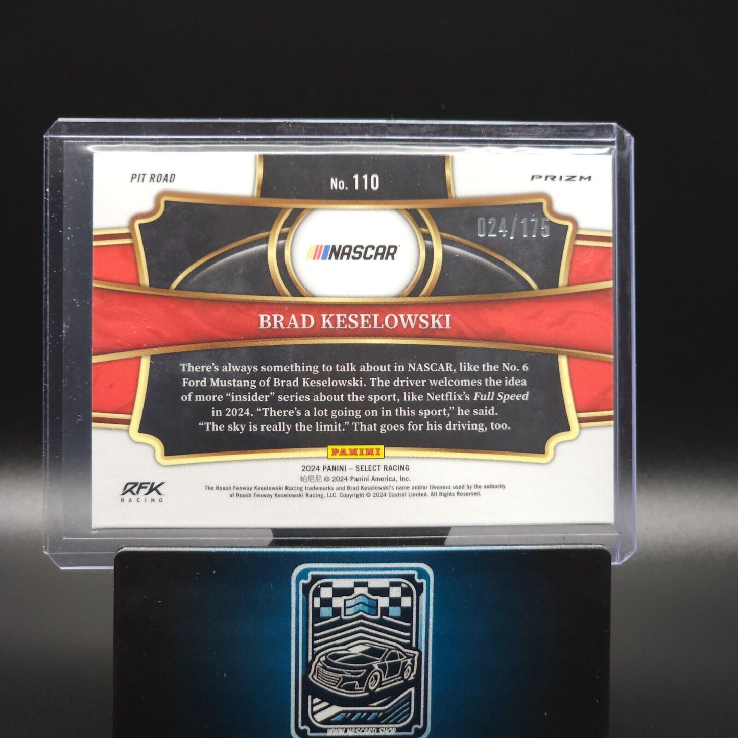 2024 Panini Select - Pit Road Blue Prizm #110 Brad Keselowski /175