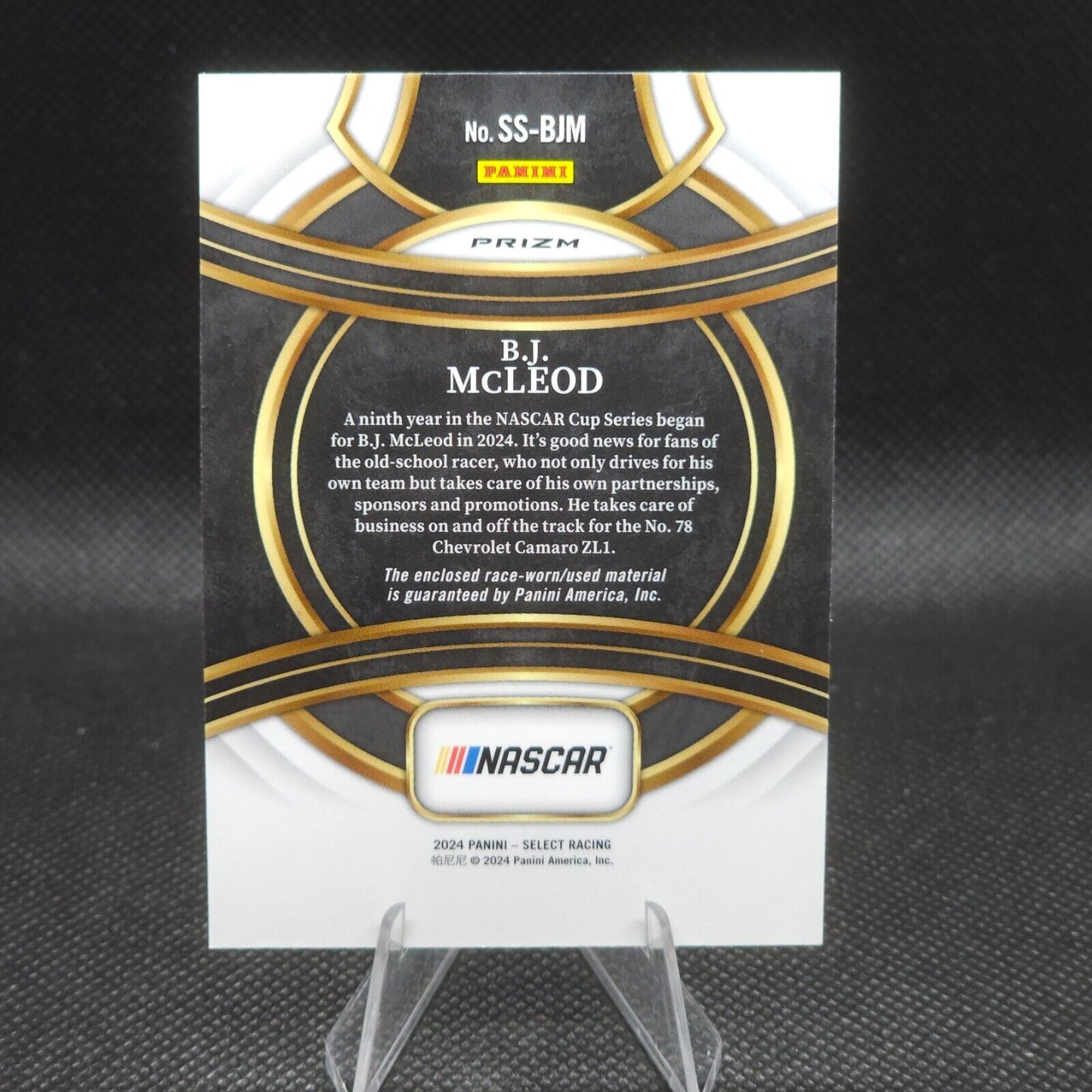2024 Panini Select Racing Selective Swatches Flash Prizm #SS-BJM B.J. McLeod