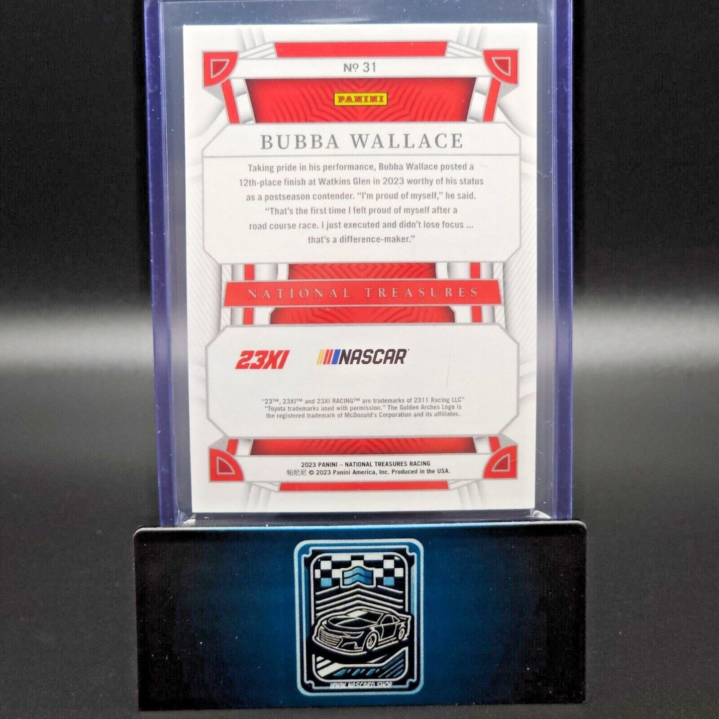 2023 Panini National Treasures Racing Base Holo SIlver #31 Bubba Wallace 11/15