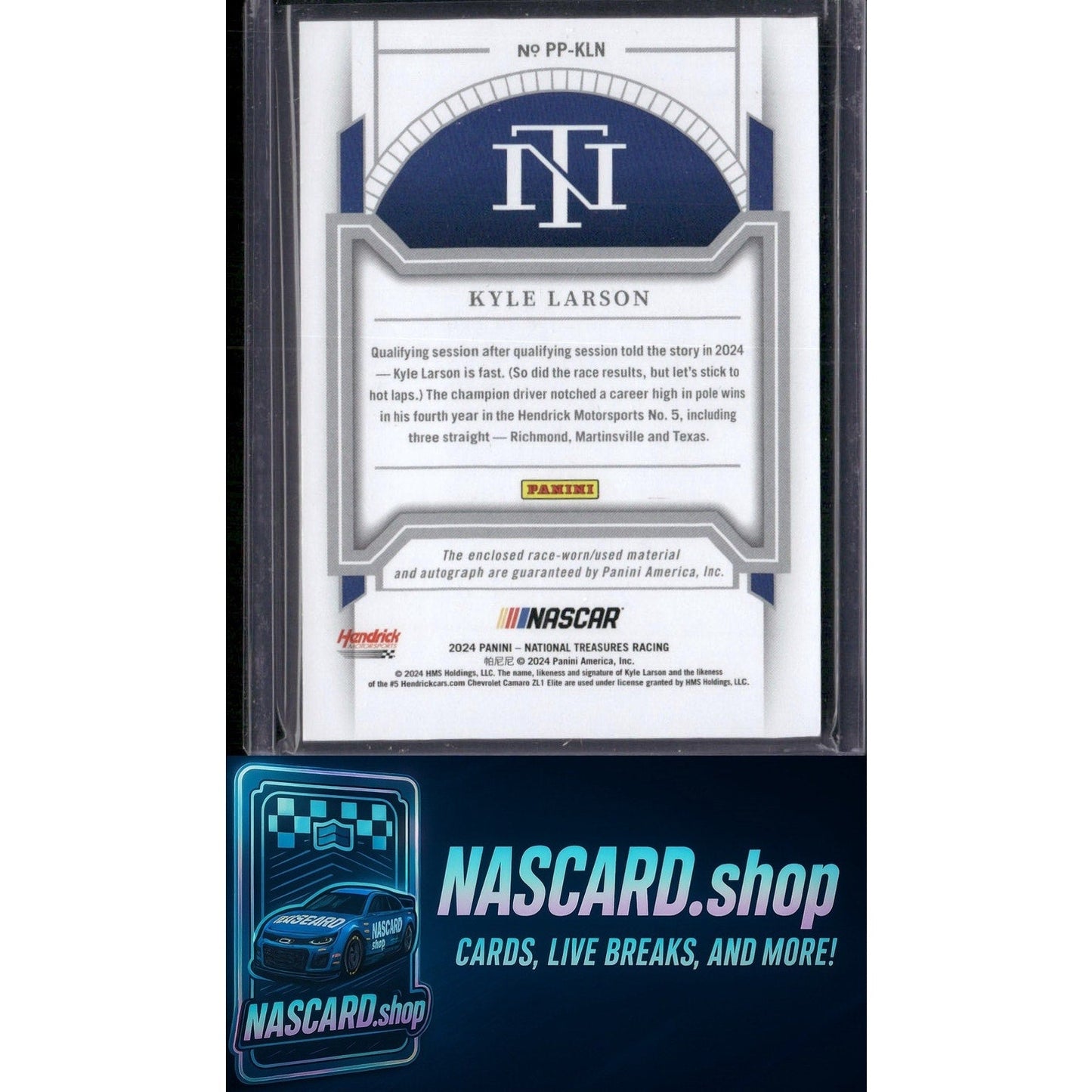 2024 Panini National Treasures Kyle Larson Premium Patches Holo Gold #/10