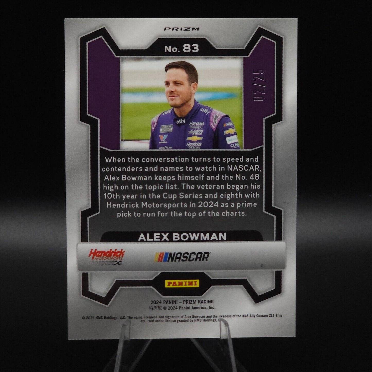 2024 Panini Prizm Racing Mojo Prizm #83 Alex Bowman /25