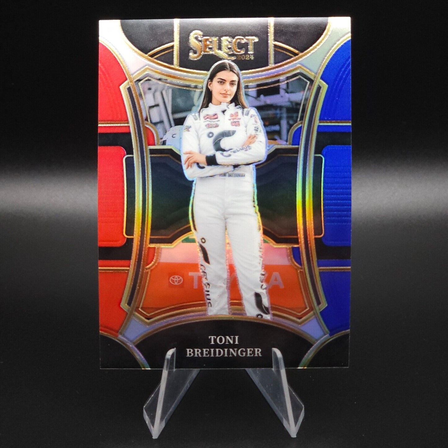 2024 Panini Select - Trackside Red and Blue Prizm #216 Toni Breidinger /25