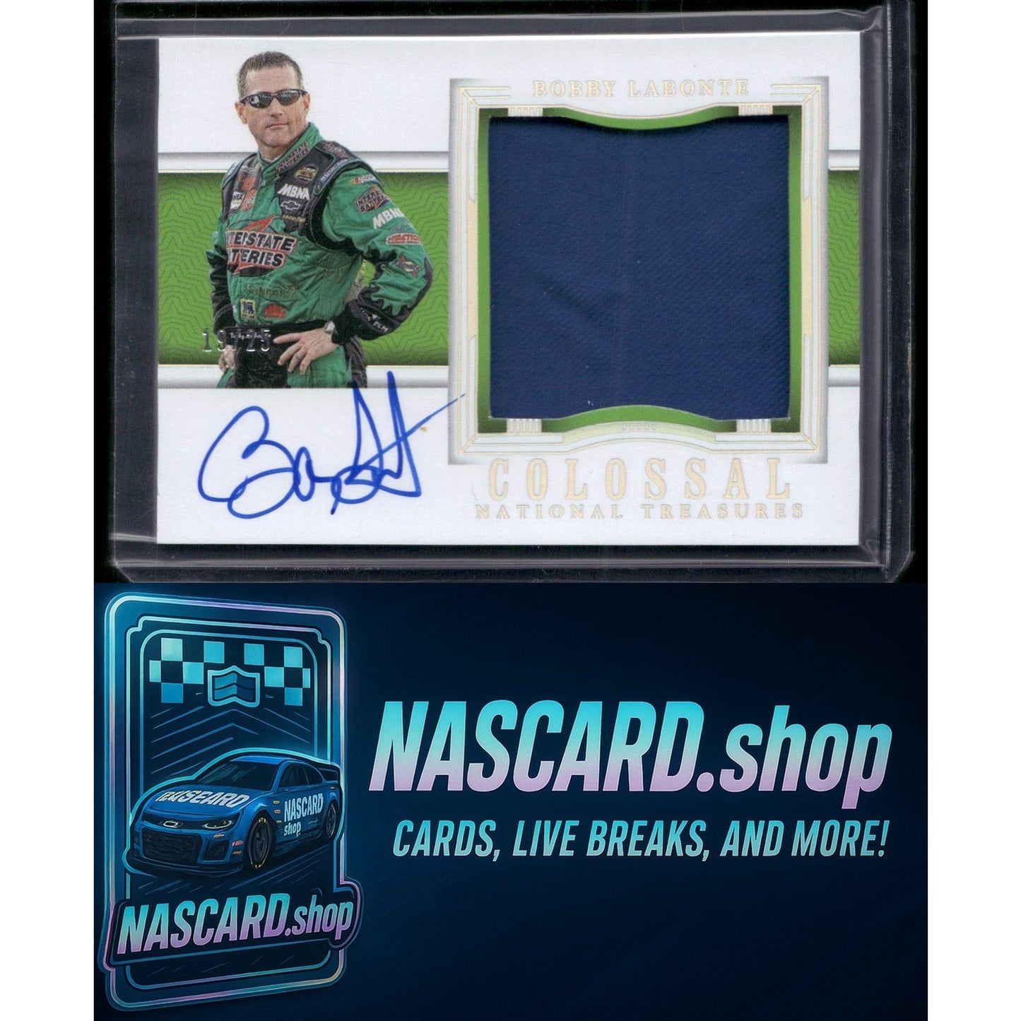 2024 National Treasures Bobby Labonte Colossal Material Auto Holo Silver #/25