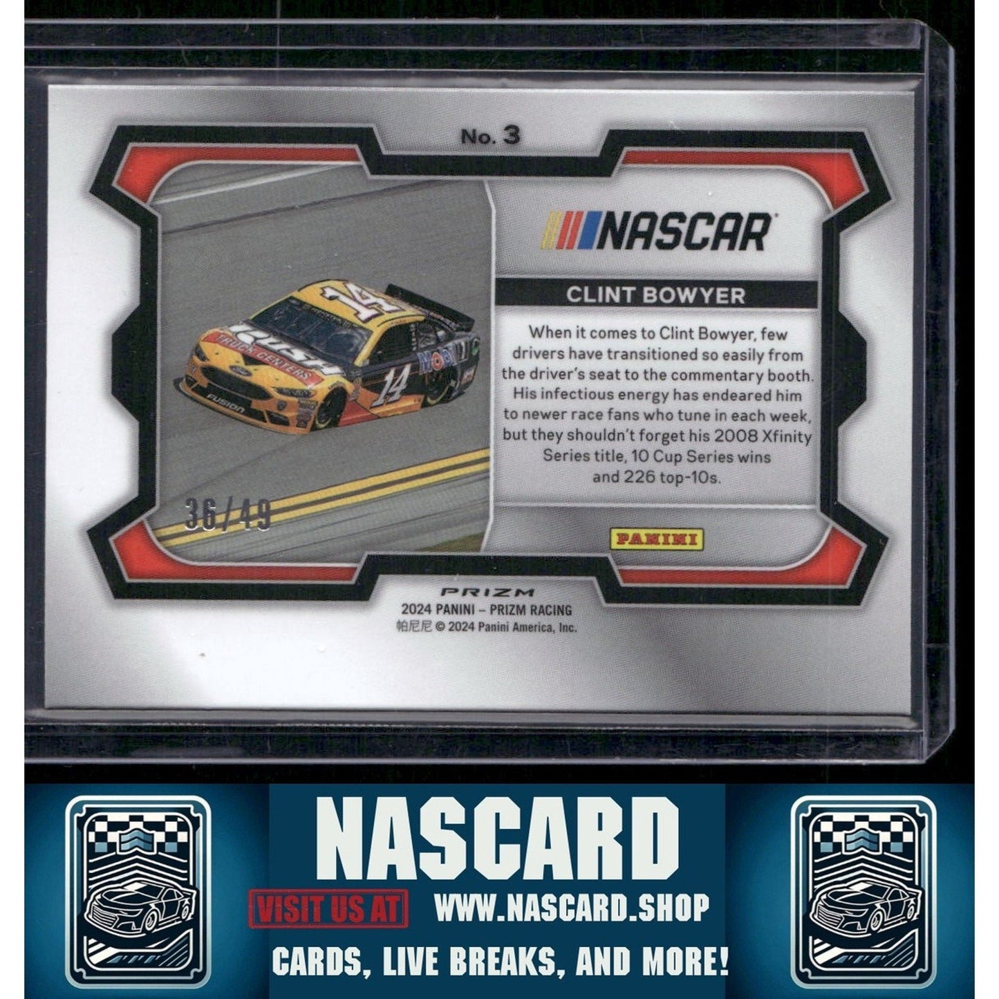 2024 Panini Prizm #3 Clint Bowyer Carolina Blue