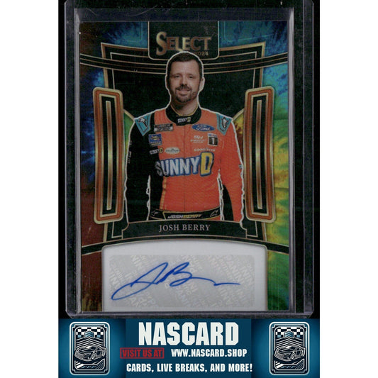 2024 Panini Select #S-JBY Josh Berry Signatures Tie-Dye Prizms #/25