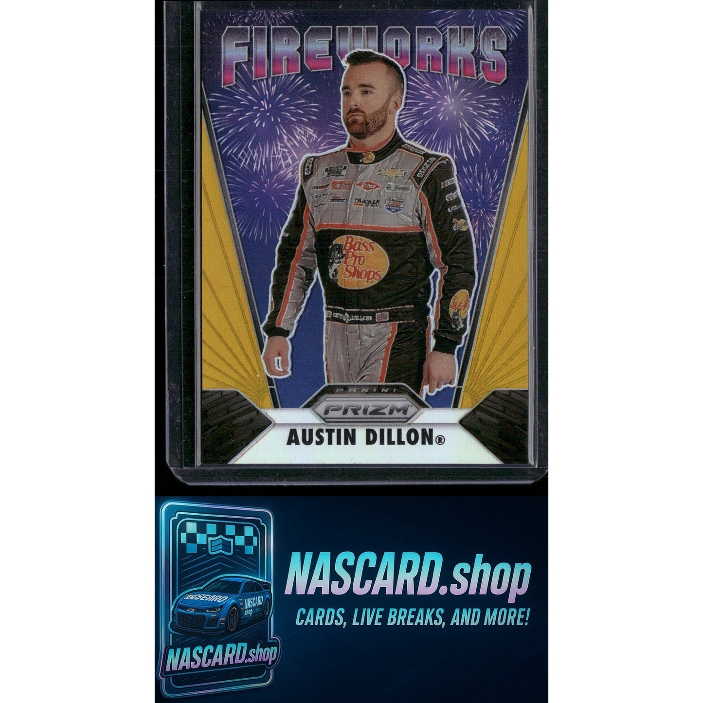 2020 Panini Prizm #F3 Austin Dillon Fireworks Gold Prizm #01/10