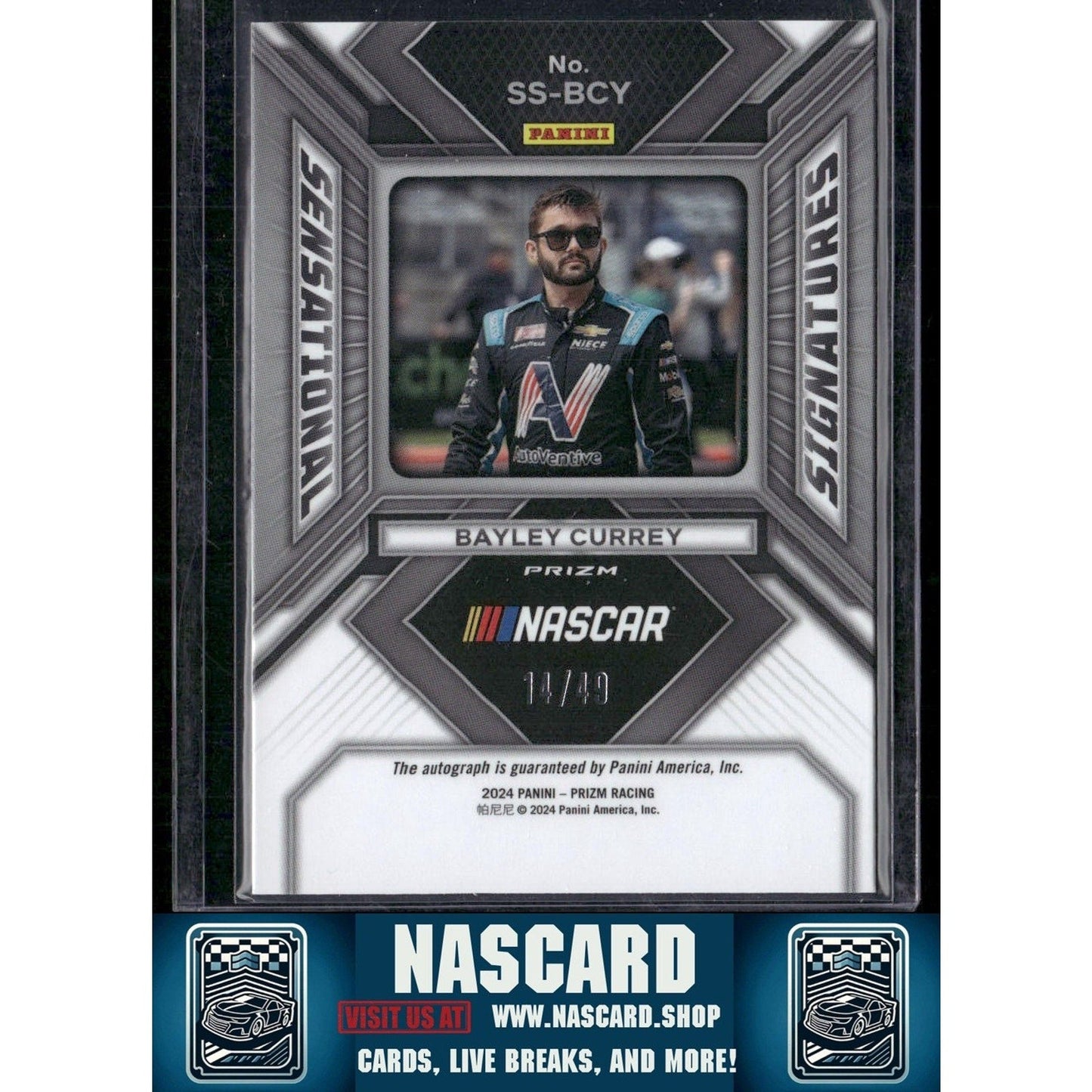 2024 Panini Prizm #SS-BCY Bayley Currey Sensational Signatures Blue #/49